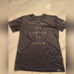 Nike Dri Fit Shirt Medium Legends Are Forged in Gold / Black and Gold